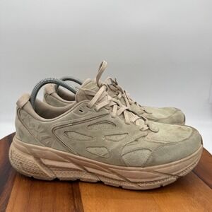 HOKA One One Clifton L Suede Men's 12 Women's 13 Tan Casual Athletic Shoes